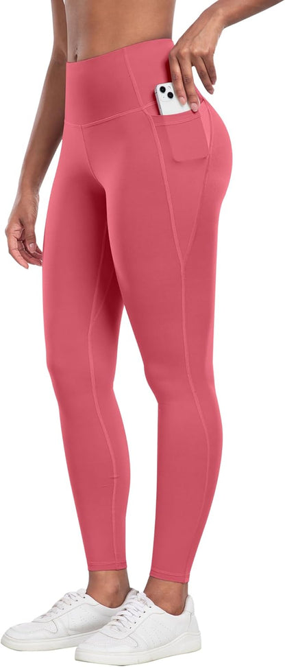 CHRLEISURE Leggings with Pockets for Women - Tummy Control High Waisted Soft Workout Yoga Pants