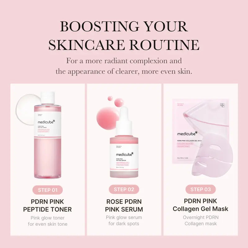 PDRN Pink Collagen Gel Mask 4 Sheets Salmon DNA Color Changing Pink Glow Collagen Facial Mask Korean Skincare