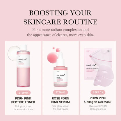 PDRN Pink Collagen Gel Mask 4 Sheets Salmon DNA Color Changing Pink Glow Collagen Facial Mask Korean Skincare