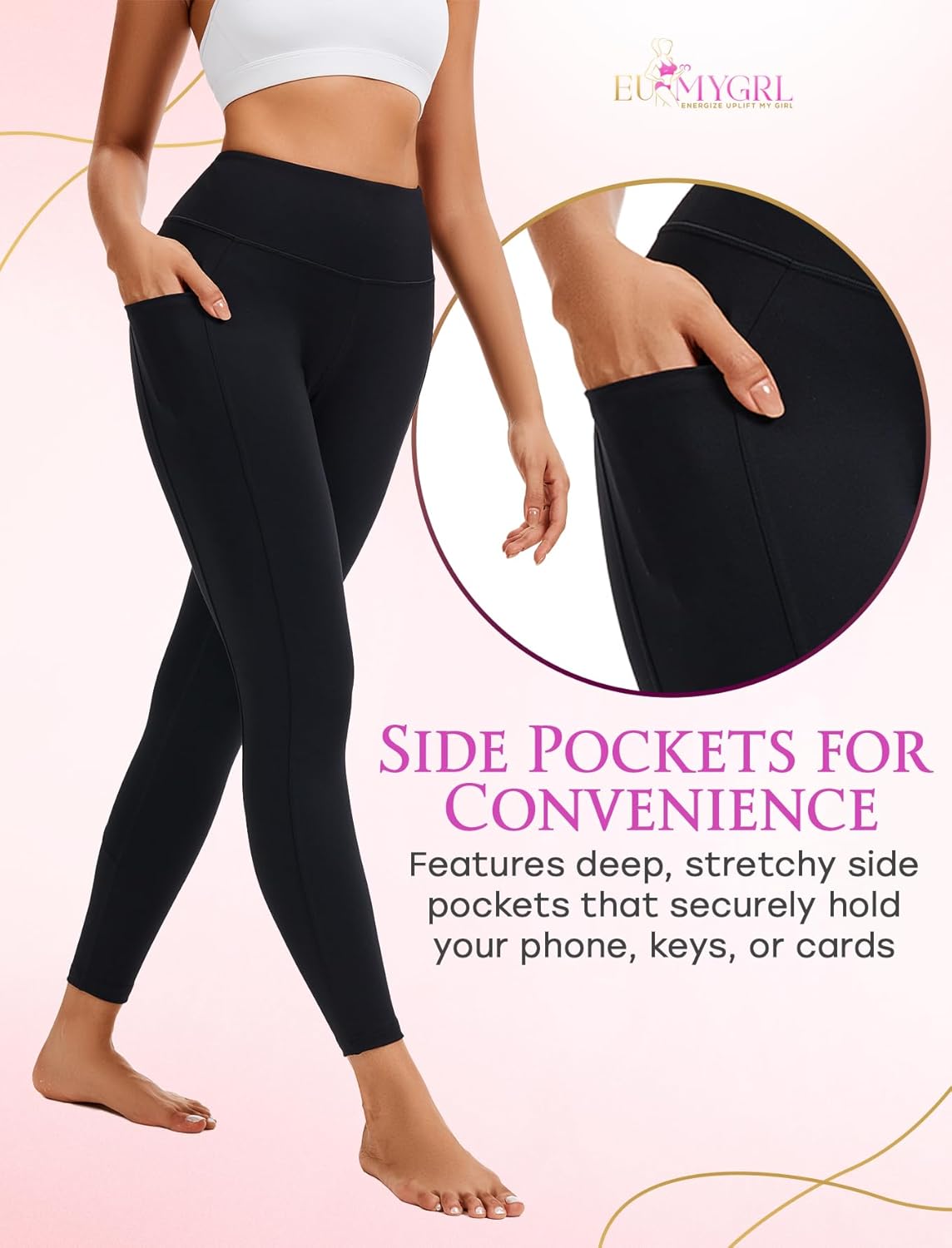 High Waisted Butt Lifting Leggings for Women–Tummy Control Seamless Workout Tights, Activewear Yoga Pants