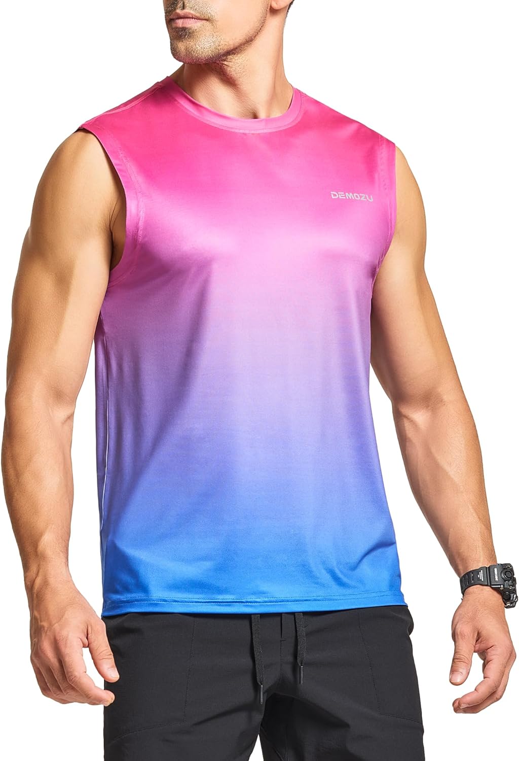 DEMOZU Men’s Quick Dry Sleeveless Workout Swim Shirt Moisture Wicking Athletic Tank Top Big & Tall