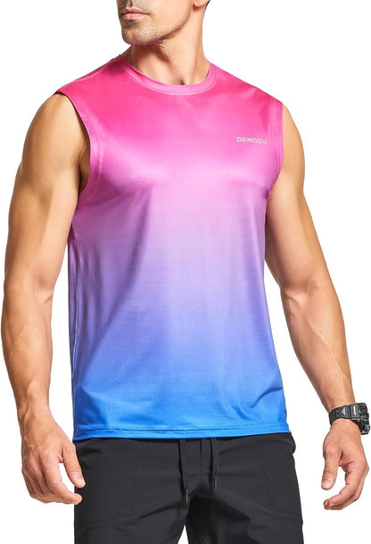 DEMOZU Men’s Quick Dry Sleeveless Workout Swim Shirt Moisture Wicking Athletic Tank Top Big & Tall