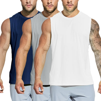 MIER Men's Workout Tank Tops UPF 50+ Swim Shirts Quick Dry Running Sleeveless UV Protection Muscle Tees