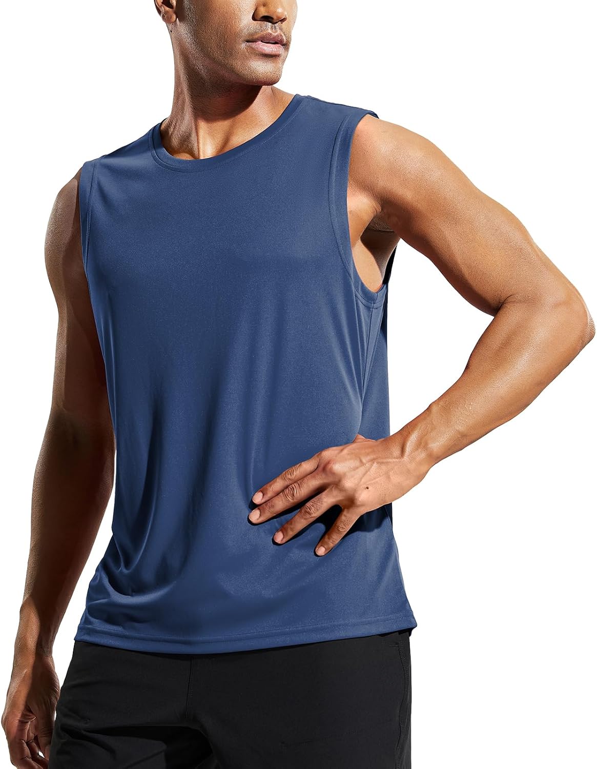 MIER Men's Workout Tank Tops UPF 50+ Swim Shirts Quick Dry Running Sleeveless UV Protection Muscle Tees