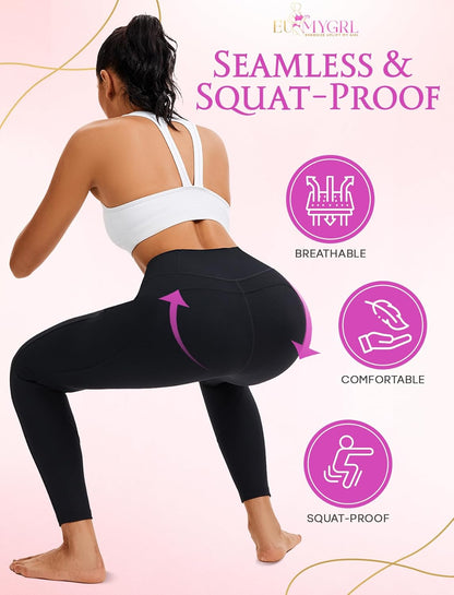 High Waisted Butt Lifting Leggings for Women–Tummy Control Seamless Workout Tights, Activewear Yoga Pants