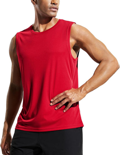 MIER Men's Workout Tank Tops UPF 50+ Swim Shirts Quick Dry Running Sleeveless UV Protection Muscle Tees