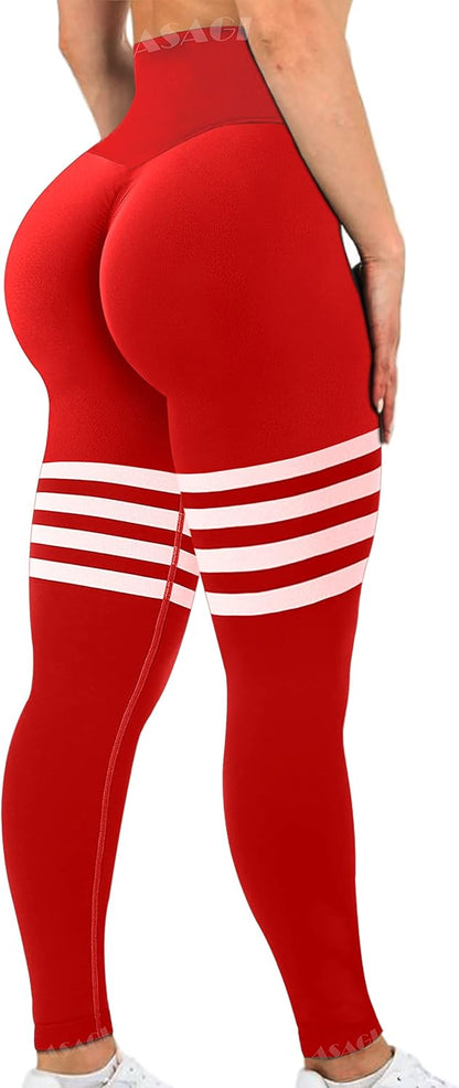 ASAGI Scrunch Butt Lifting Workout Leggings for Women High Waist Yoga Pants Amplify Gym Seamless Booty Tights