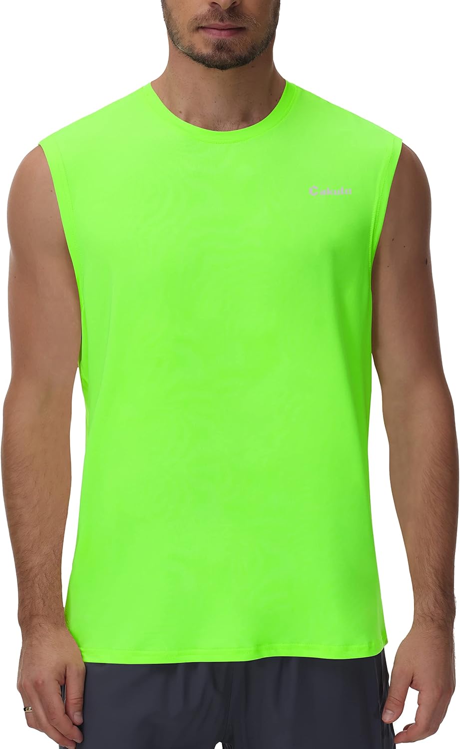 Cakulo Men's Workout Swim Sleeveless Shirts Quick Dry Beach Pool Tech Running Athletic Exercise Muscle Tank Top Big and Tall
