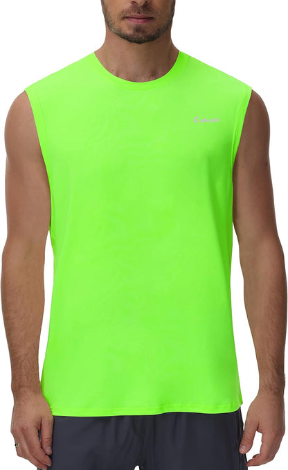 Cakulo Men's Workout Swim Sleeveless Shirts Quick Dry Beach Pool Tech Running Athletic Exercise Muscle Tank Top Big and Tall