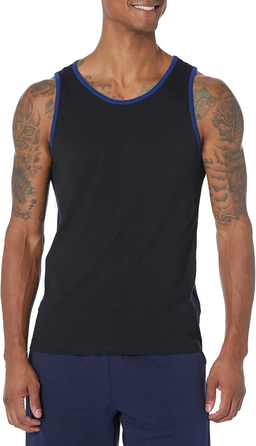 Amazon Essentials Men's Active Quick Dry Tech Stretch Moisture Wicking Lightweight Gym Tank Top