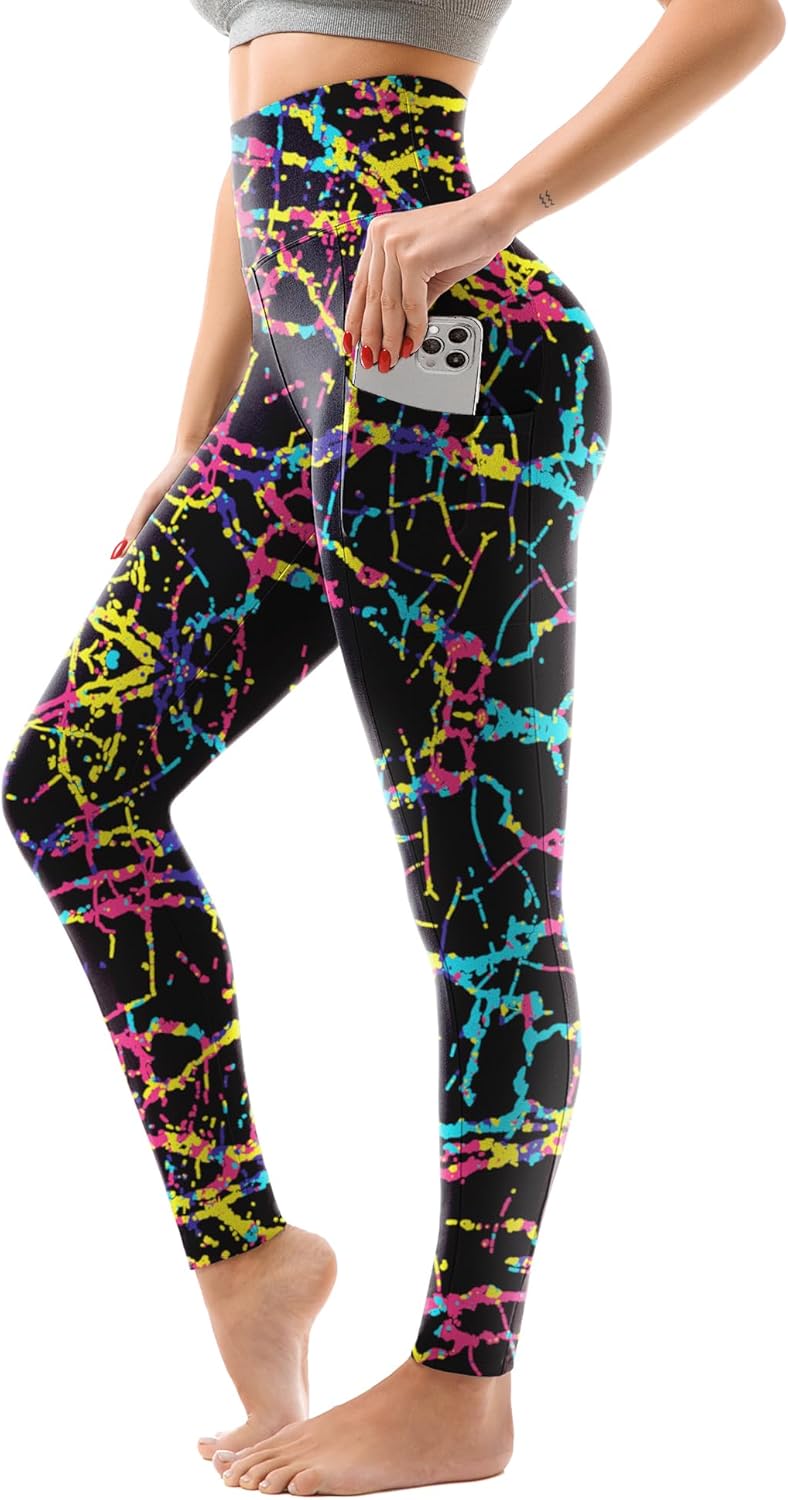 SINOPHANT High Waisted Leggings with Pockets Women, Full Length Capri Buttery Soft Stretchy Yoga Pants