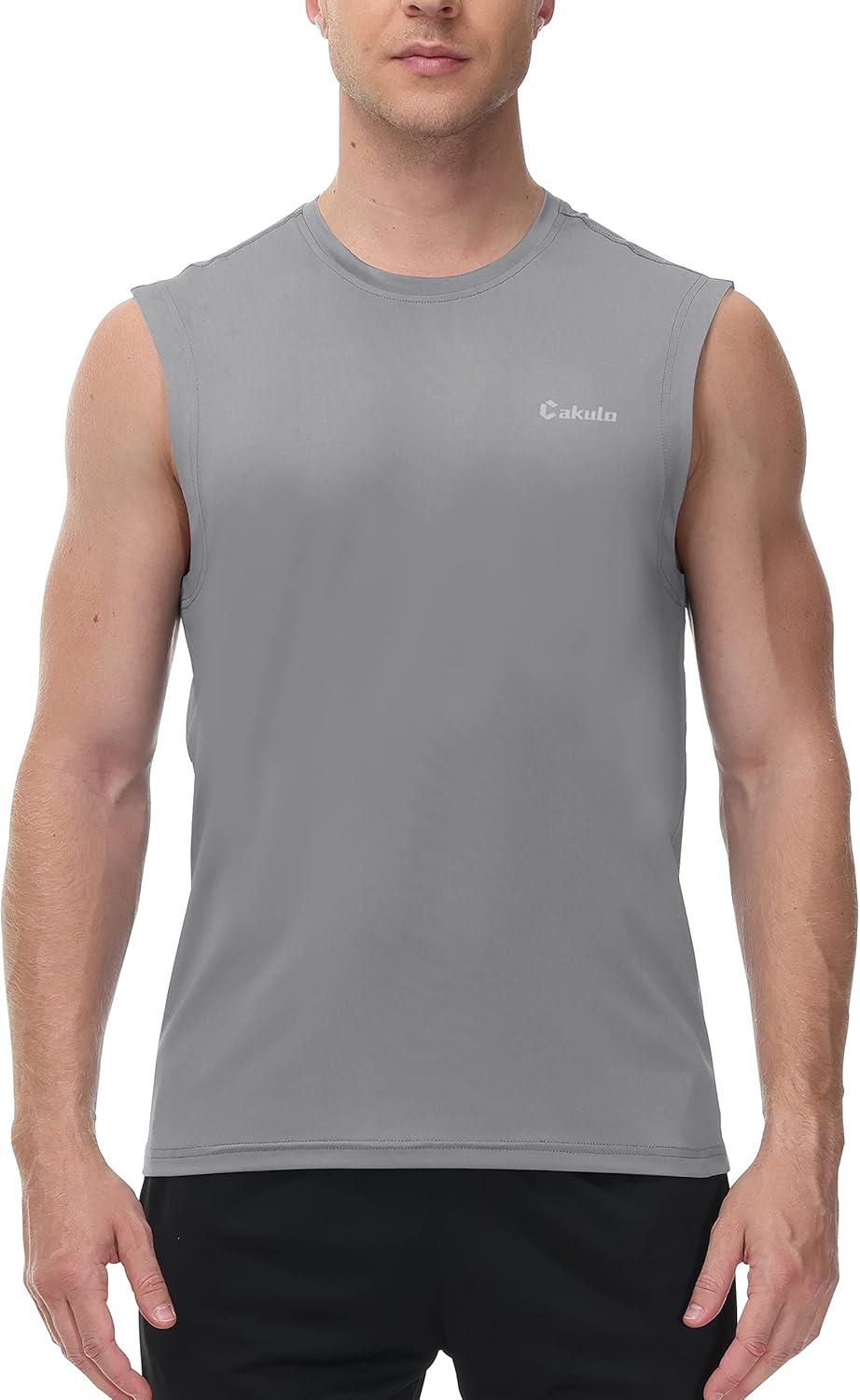 Cakulo Men's Workout Swim Sleeveless Shirts Quick Dry Beach Pool Tech Running Athletic Exercise Muscle Tank Top Big and Tall
