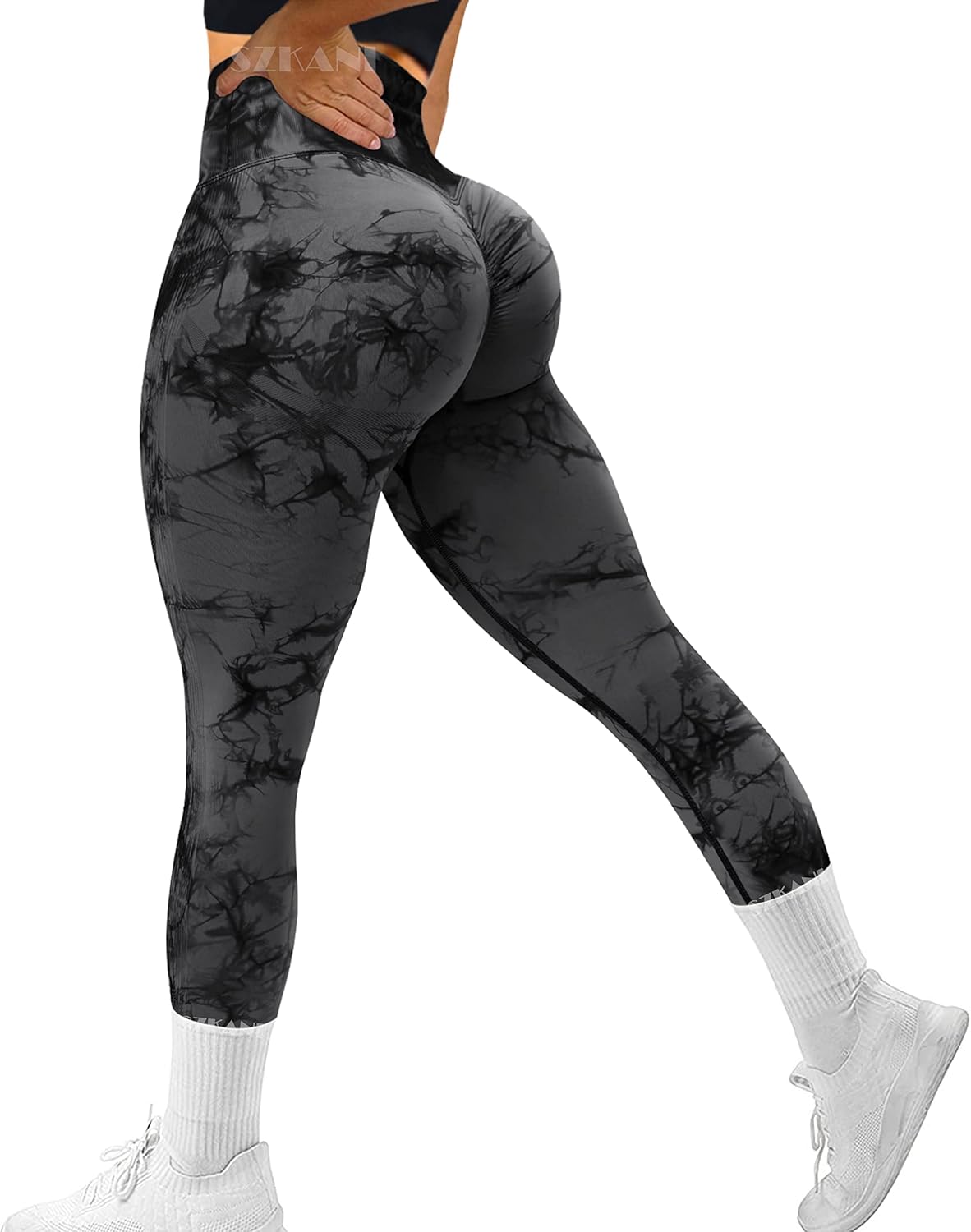 SZKANI Workout Leggings for Women Scrunch Butt Lifting Leggings Booty High Waist Yoga Pants Seamless Gym Tights