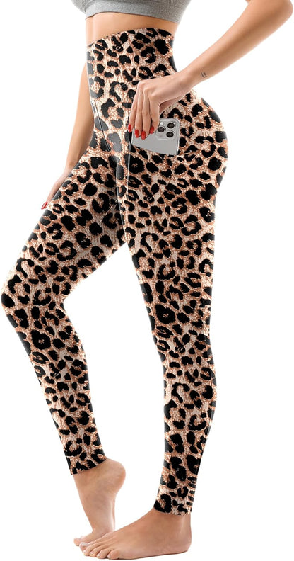 SINOPHANT High Waisted Leggings with Pockets Women, Full Length Capri Buttery Soft Stretchy Yoga Pants