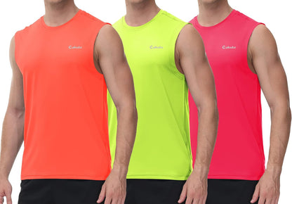 Cakulo Men's Workout Swim Sleeveless Shirts Quick Dry Beach Pool Tech Running Athletic Exercise Muscle Tank Top Big and Tall
