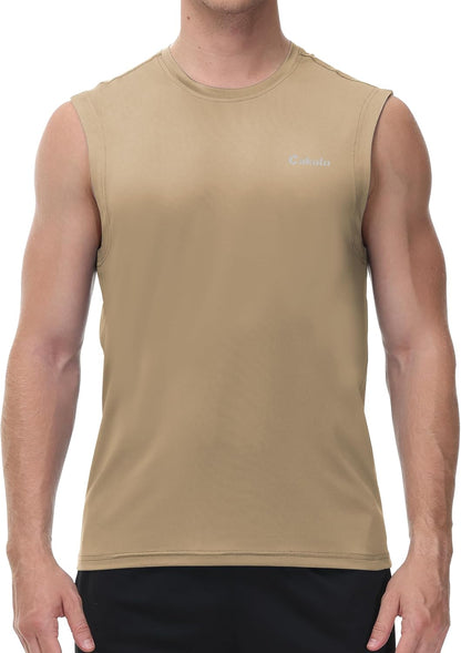 Cakulo Men's Workout Swim Sleeveless Shirts Quick Dry Beach Pool Tech Running Athletic Exercise Muscle Tank Top Big and Tall
