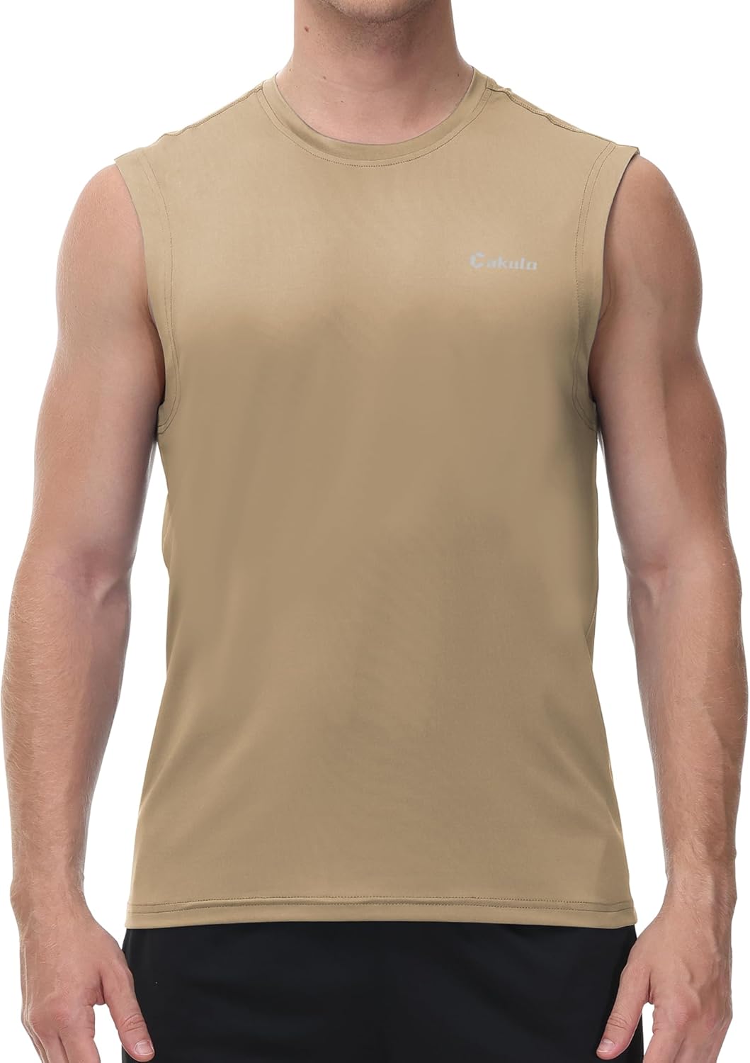 Cakulo Men's Workout Swim Sleeveless Shirts Quick Dry Beach Pool Tech Running Athletic Exercise Muscle Tank Top Big and Tall