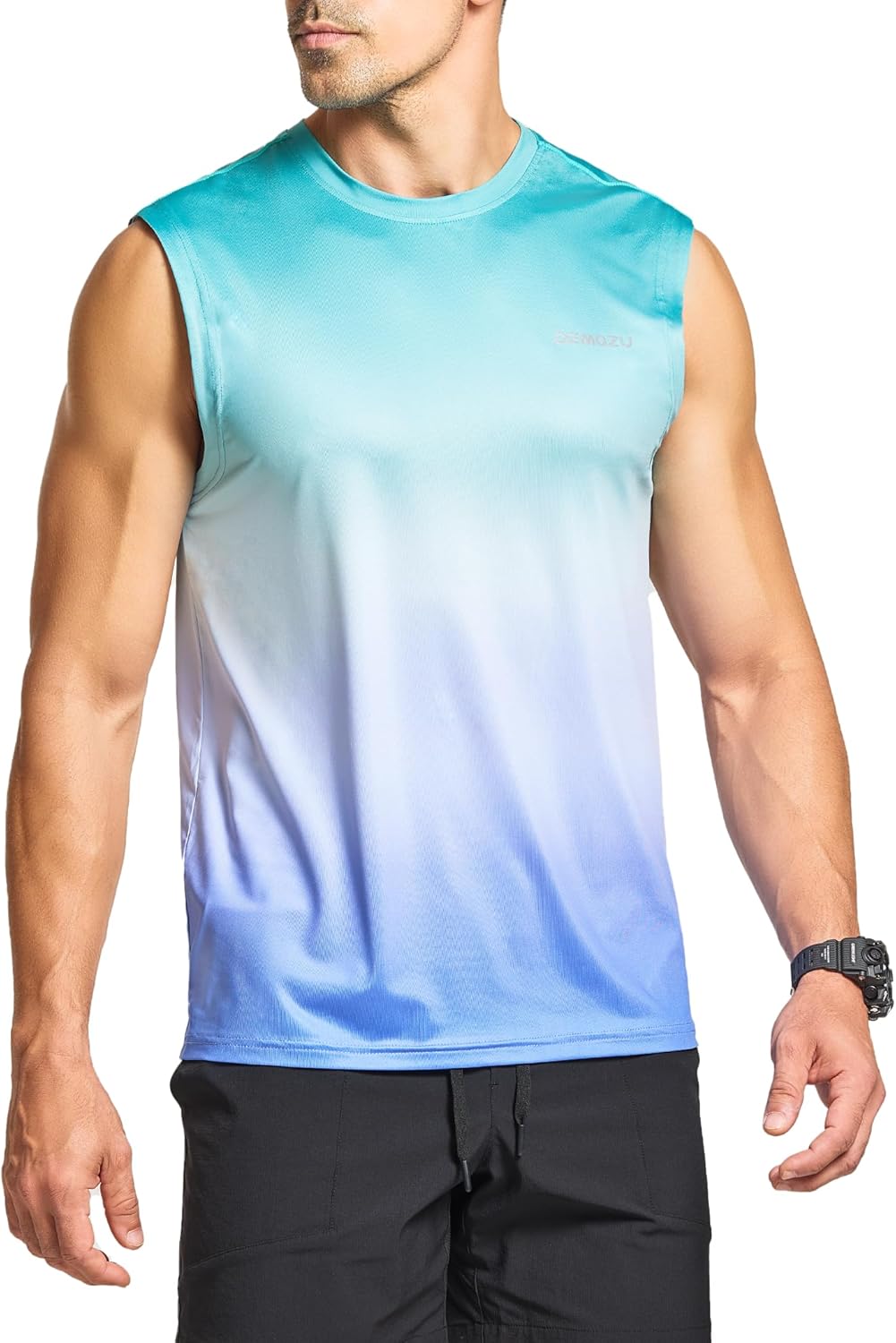 DEMOZU Men’s Quick Dry Sleeveless Workout Swim Shirt Moisture Wicking Athletic Tank Top Big & Tall