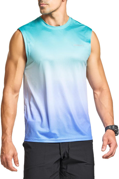 DEMOZU Men’s Quick Dry Sleeveless Workout Swim Shirt Moisture Wicking Athletic Tank Top Big & Tall