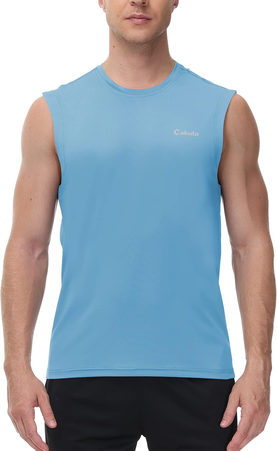 Cakulo Men's Workout Swim Sleeveless Shirts Quick Dry Beach Pool Tech Running Athletic Exercise Muscle Tank Top Big and Tall
