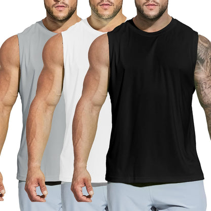 MIER Men's Workout Tank Tops UPF 50+ Swim Shirts Quick Dry Running Sleeveless UV Protection Muscle Tees