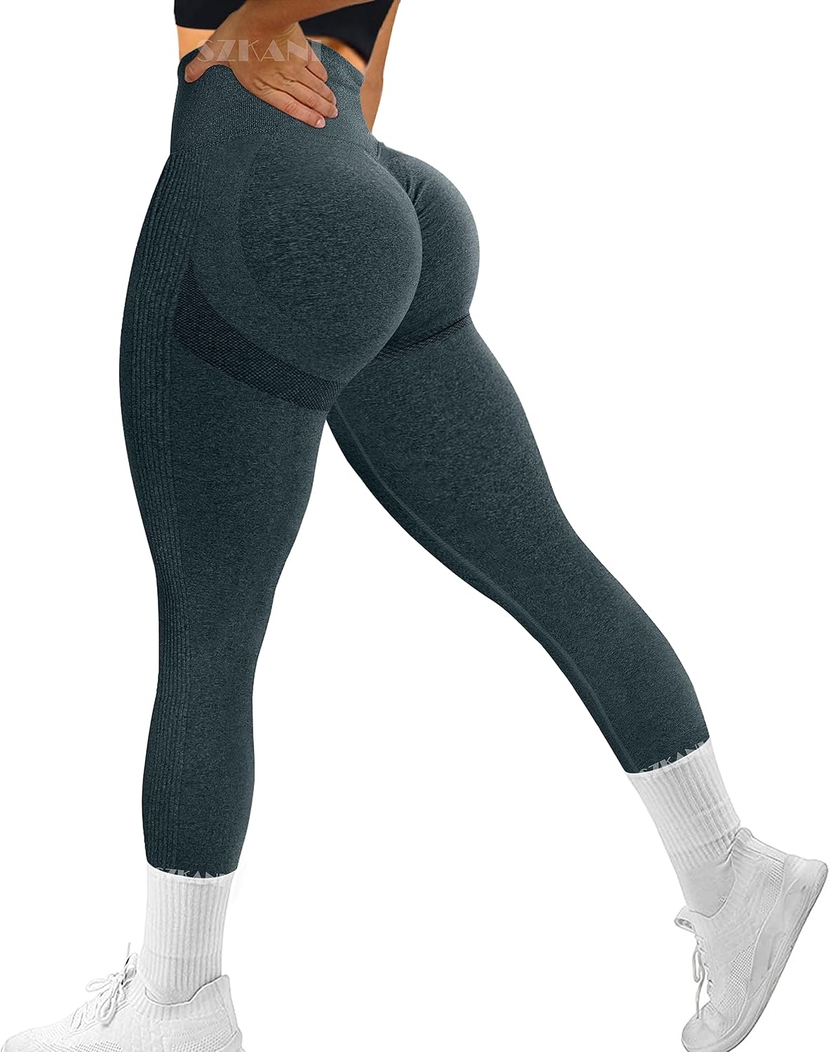 SZKANI Workout Leggings for Women Scrunch Butt Lifting Leggings Booty High Waist Yoga Pants Seamless Gym Tights