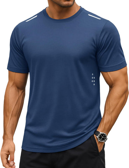 MAGCOMSEN Men's Short Sleeve Workout Shirts Dry Fit Lightweight Athletic T-Shirts Running Gym Summer Sun Shirt