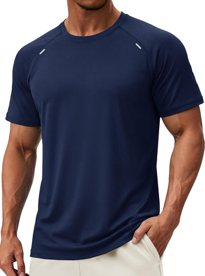 TACVASEN Men's Workout Shirts Athletic Dry Fit Mesh Short Sleeve Shirts Moisture Wicking Running Performance Gym Tee