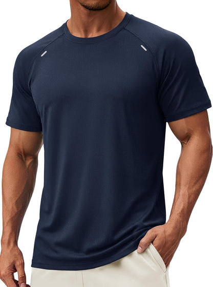 TACVASEN Men's Workout Shirts Athletic Dry Fit Mesh Short Sleeve Shirts Moisture Wicking Running Performance Gym Tee