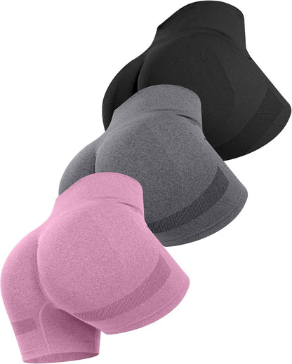 ATHVOTAR Workout Gym Biker Shorts Women: High Waisted Seamless Sports Running Butt Lifting Shorts Sets
