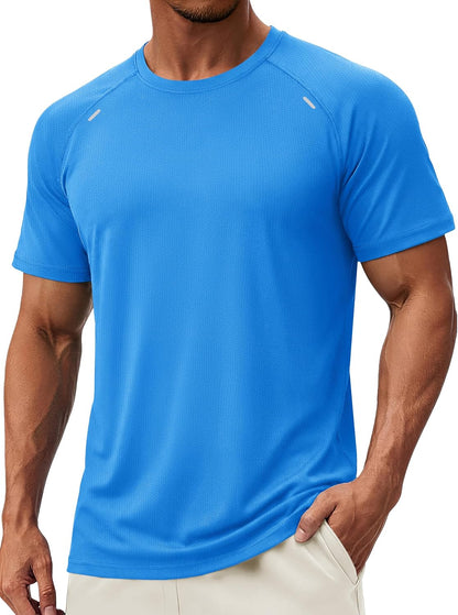 TACVASEN Men's Workout Shirts Athletic Dry Fit Mesh Short Sleeve Shirts Moisture Wicking Running Performance Gym Tee