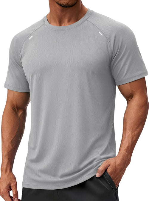 TACVASEN Men's Workout Shirts Athletic Dry Fit Mesh Short Sleeve Shirts Moisture Wicking Running Performance Gym Tee