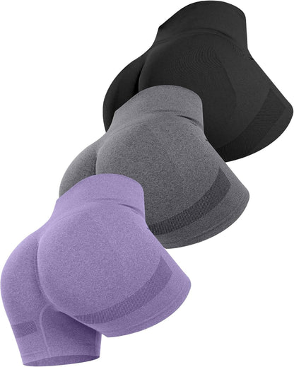 ATHVOTAR Workout Gym Biker Shorts Women: High Waisted Seamless Sports Running Butt Lifting Shorts Sets