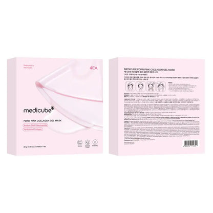 PDRN Pink Collagen Gel Mask 4 Sheets Salmon DNA Color Changing Pink Glow Collagen Facial Mask Korean Skincare