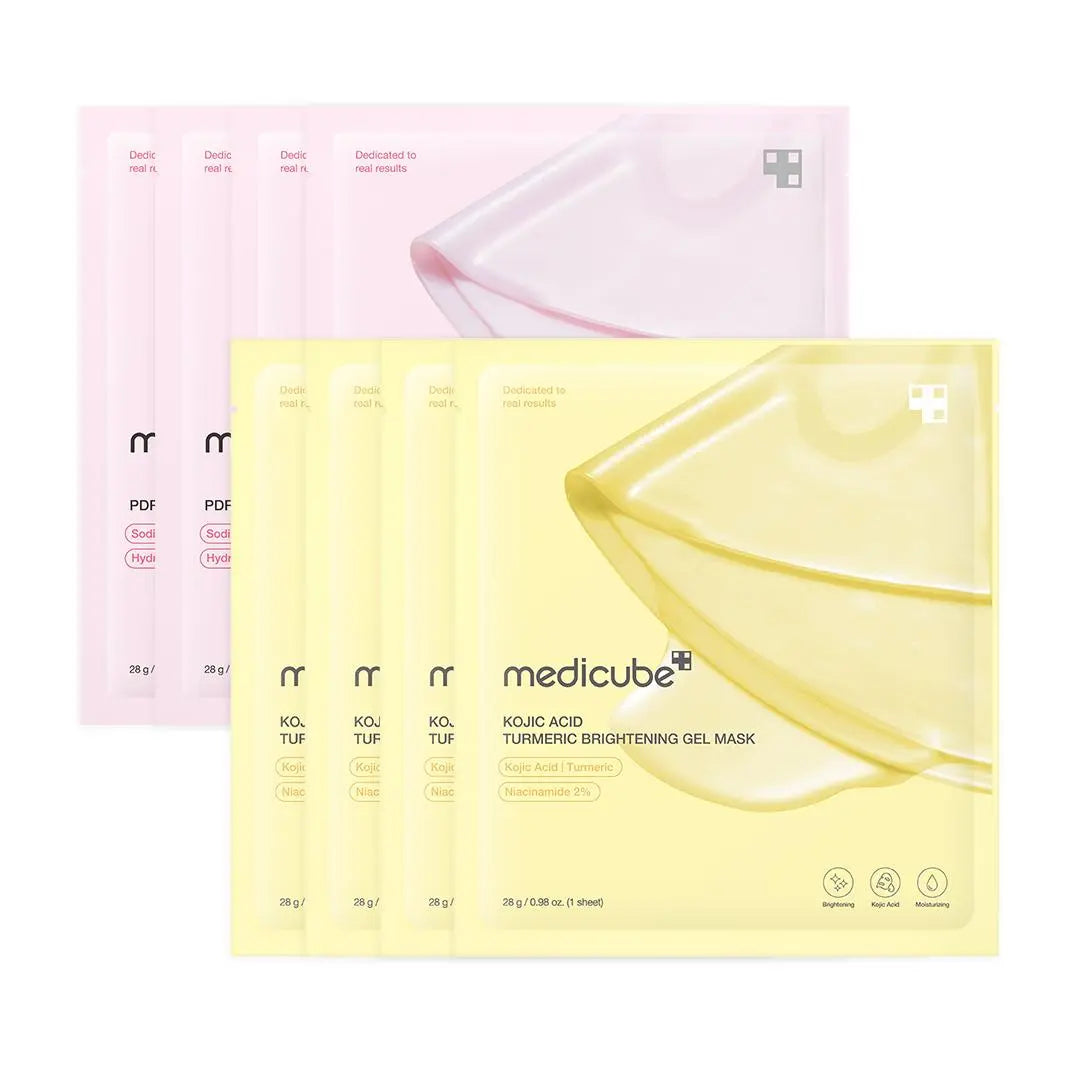 PDRN Pink Collagen Gel Mask 4 Sheets Salmon DNA Color Changing Pink Glow Collagen Facial Mask Korean Skincare