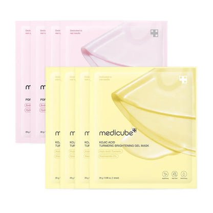PDRN Pink Collagen Gel Mask 4 Sheets Salmon DNA Color Changing Pink Glow Collagen Facial Mask Korean Skincare