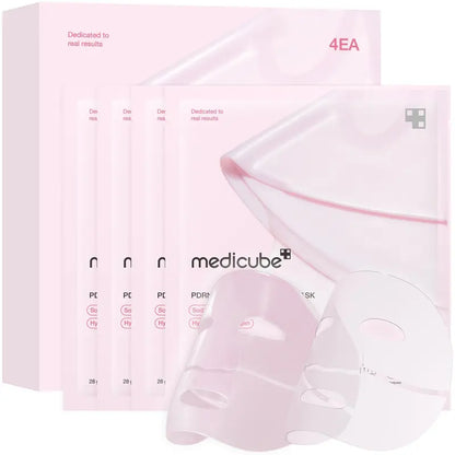 PDRN Pink Collagen Gel Mask 4 Sheets Salmon DNA Color Changing Pink Glow Collagen Facial Mask Korean Skincare